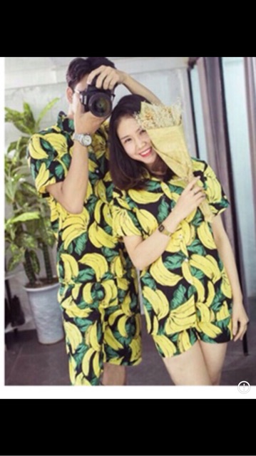 Bộ chuối đi biển cực đẹp mà lại mát bộ nam và nữ chất thô đủ size | BigBuy360 - bigbuy360.vn