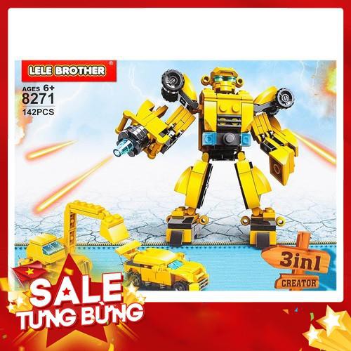 Bộ lắp ráp chiến binh BumbleBee - Lele Brother - TRANSFORMER FIGHTER - 3in1 - 8271 - Hàng nhập khẩu