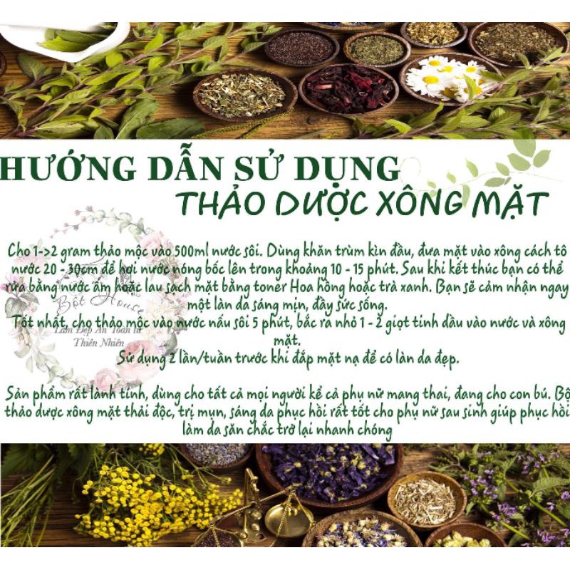 XÔNG MẶT THẢO DƯỢC HAND MADE NHÀ BỘT  GIẢM MỤN , GIẢM NHỜN  ,SE LỖ CHÂN LÔNG HIỆU QUẢ