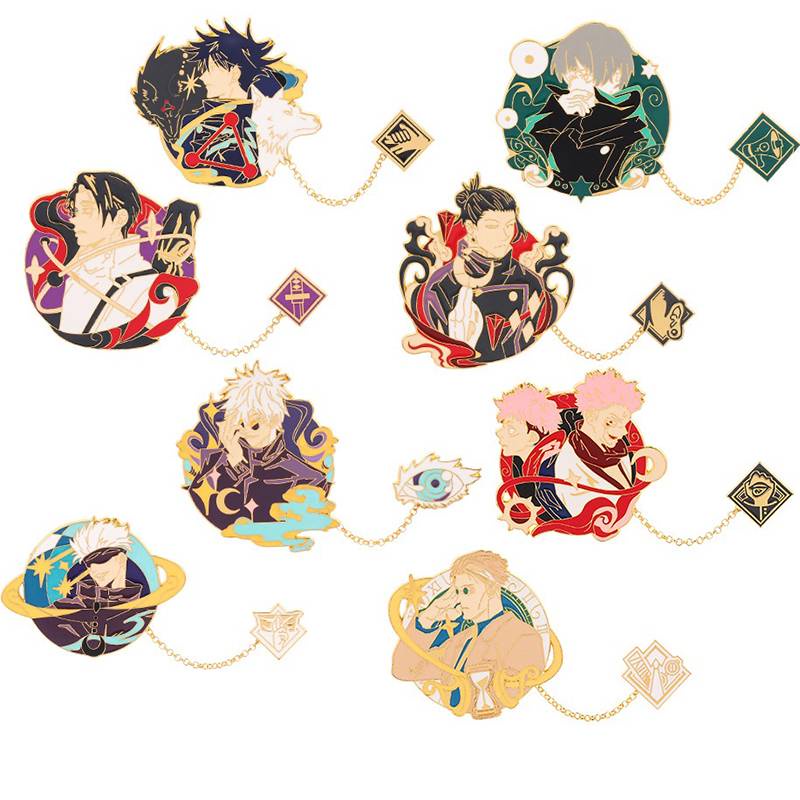 Ghim cài kiểu dáng hoạt hình dễ thương bằng kim loại New Japanese Anime Icons Jujutsu Kaisen Enamel Pin Brooches clothes Backpack Collar Badge Lapel Pin Jewelry Gifts Nanami Kento Inumaki Toge Ryoumen Sukuna