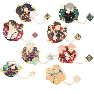 Cài Ngực Áo Thiết Kế Hình Hoạt Hình Dễ Thương Dành Cho Nữ Jujutsu Kaisen Metal Lapel Pin Anime Itadori Yuuji Gojou Satoru Fushiguro Megumi Butterfly Clasp Pin Handmade Butterfly Brooch kids birthday gift