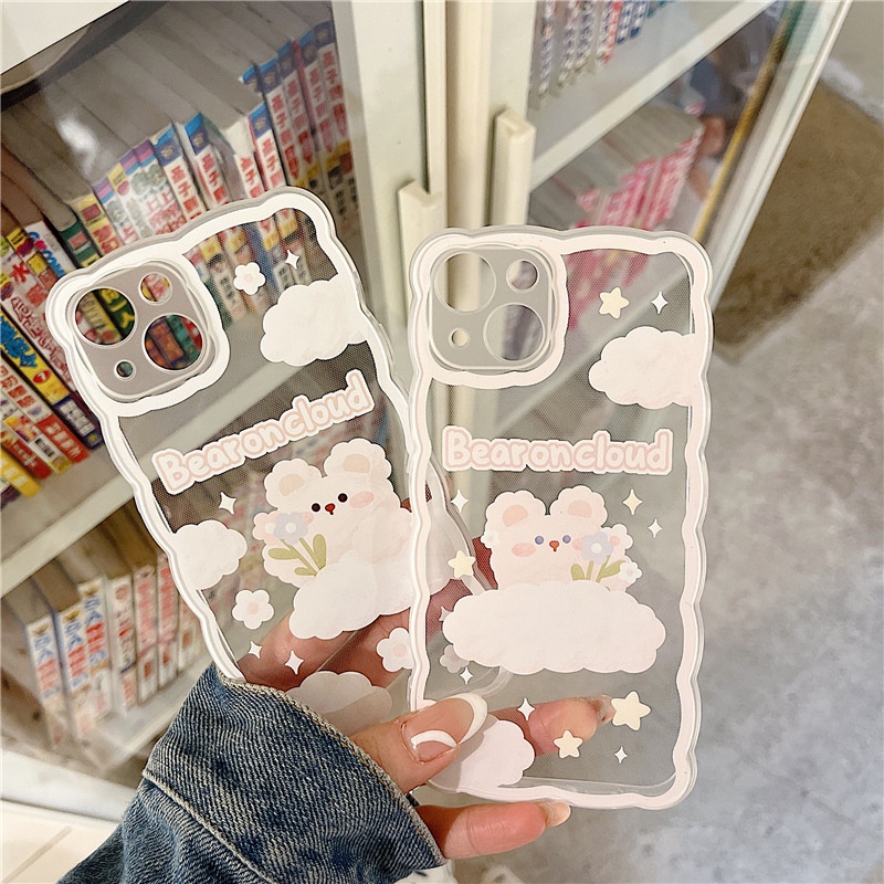 Ốp Điện Thoại Silicon Hình Gấu Đám Mây Cho iPhone 13 12Pro x xs 6 / 7 / 8Plus / Xr / Xsmax / Mini / 14-14