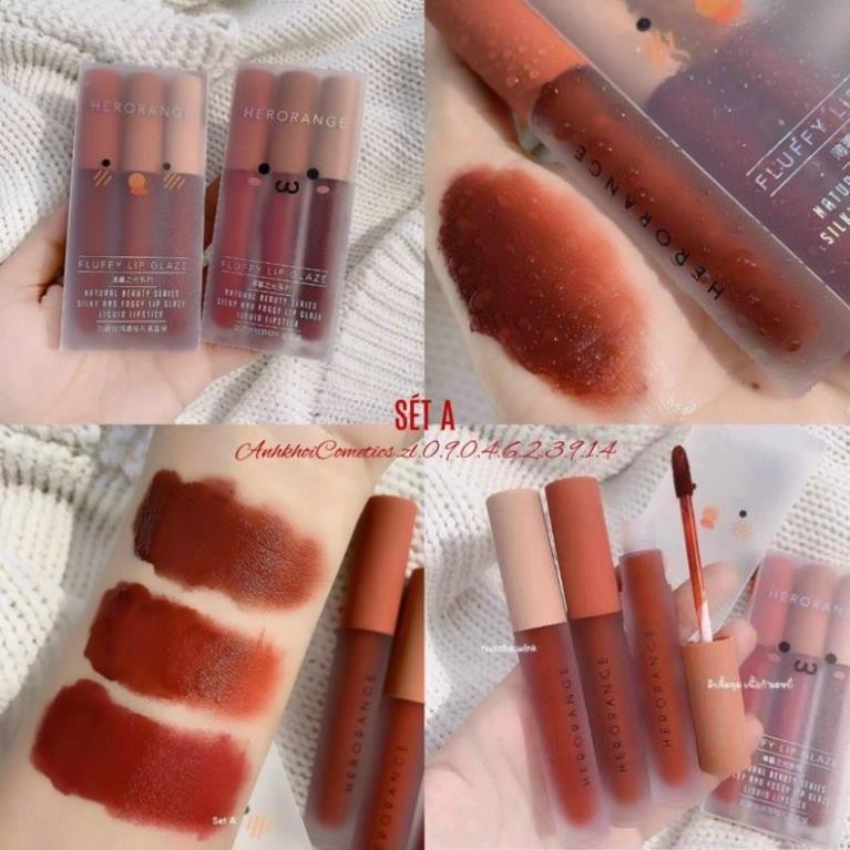 Sét 3 cây son kem lì Hero Orange nội địa Trung | BigBuy360 - bigbuy360.vn