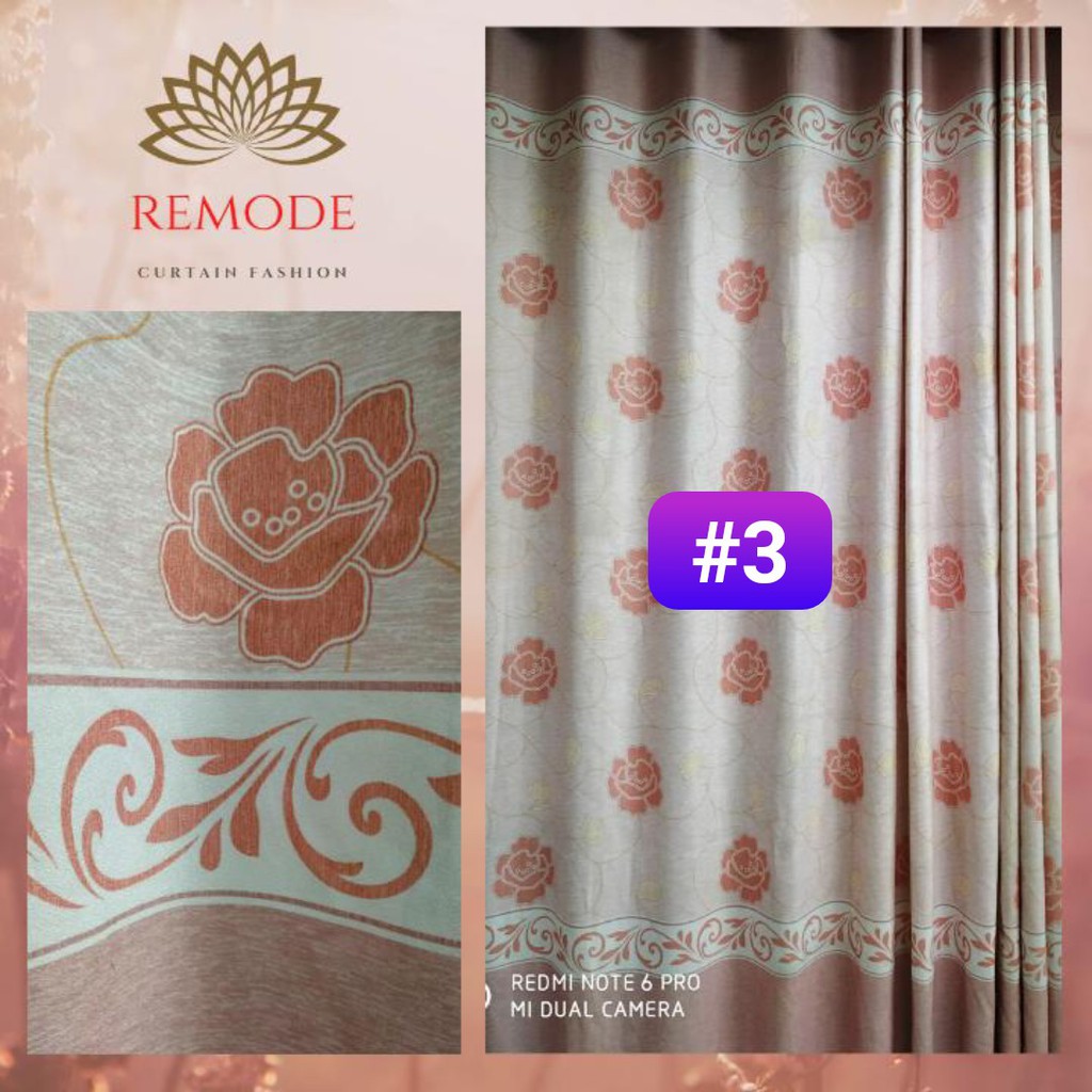 Rèm cửa ❤️FREESHIP❤️ Rèm cửa vải thô in hoa trang nhã có lớp voan đồng bộ