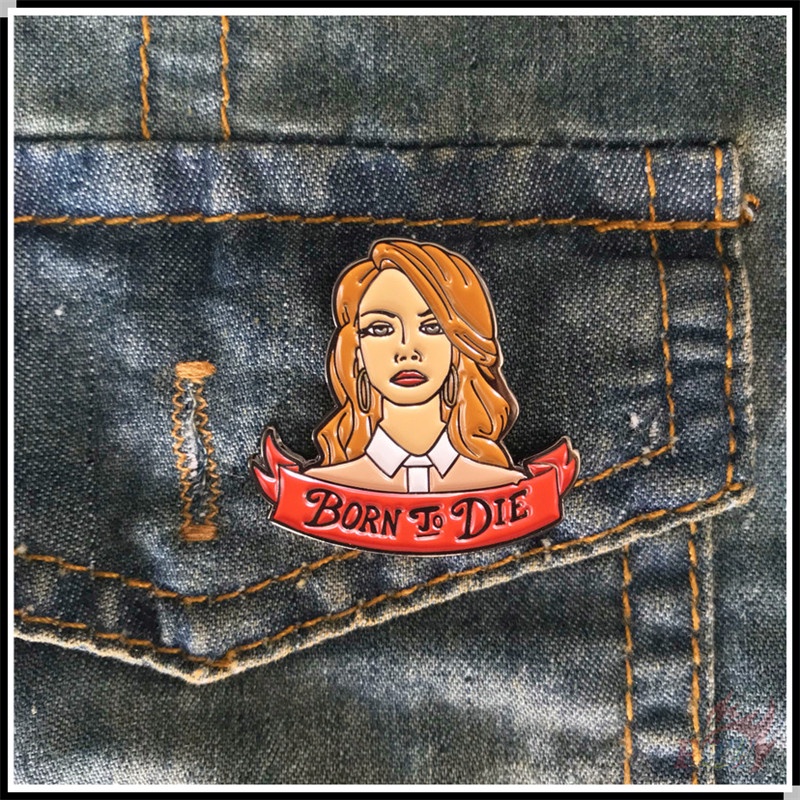 ★ Ghim Cài Áo Hình Lana Del Rey ★ 1 Huy Hiệu Gài Áo Hình Ca Sĩ Lizzy Grant Thời Trang