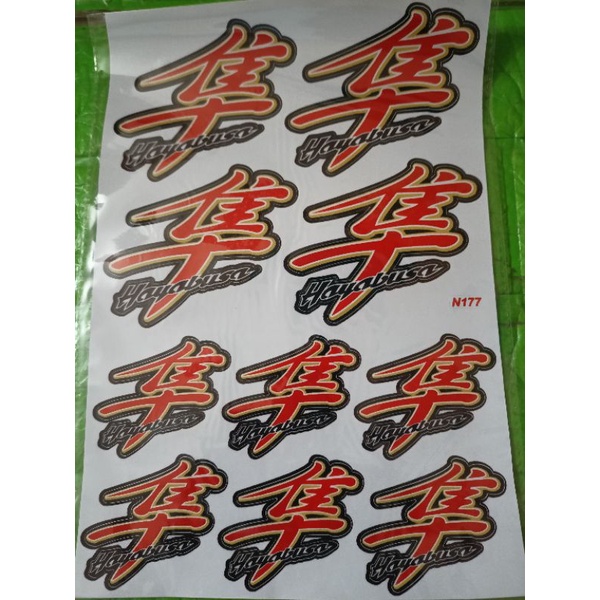 Bộ tem dán Hayabusa màu đỏ new