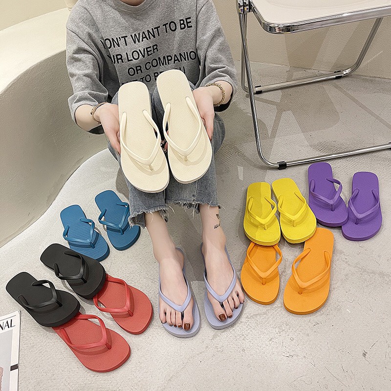 Dép Tông Dép Xỏ Ngón COLOUR SUMMER Thiết Kế Thời Trang Siêu Nhẹ Nhiều Màu Sắc Mùa Hè Đi Biển Nữ DE3