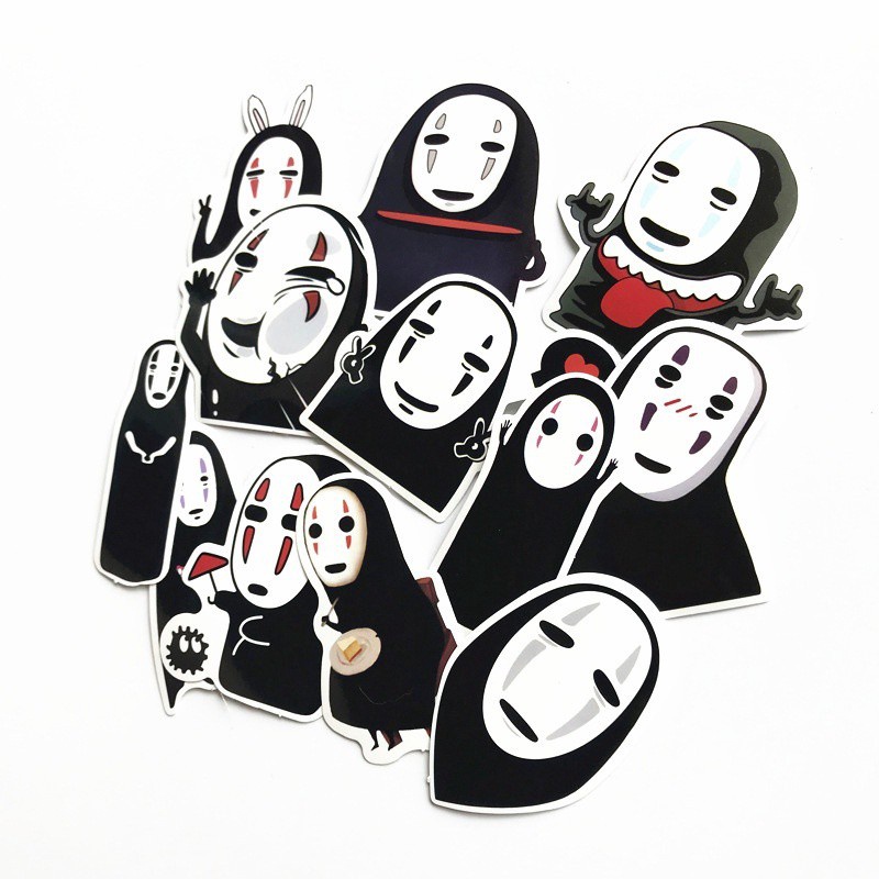 Y&P| Hình Dán Chống Nước No Face Man Nhật Bản Anime Mũ Bảo Hiểm Máy Tính Xách Tay Hành Lý Dán Thiết Lập, 12 tờ