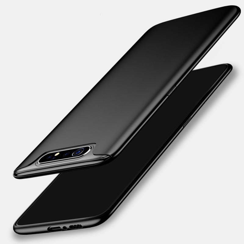 Ốp điện thoại tpu mềm siêu mỏng mặt nhám màu đen bảo vệ cho Samsung Galaxy A80
