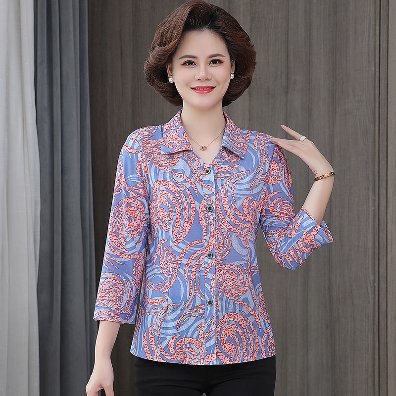 Áo Sơ Mi Tay Lửng Dáng Rộng Phong Cách Thời Trang Mới Dành Cho Phụ Nữ Độ Tuổi Trung Niên