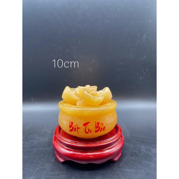 Bát Tụ Bảo Đá Ngọc Hoàng Long Hàng Việt Phong Thuỷ+ Kèm Đế Gỗ