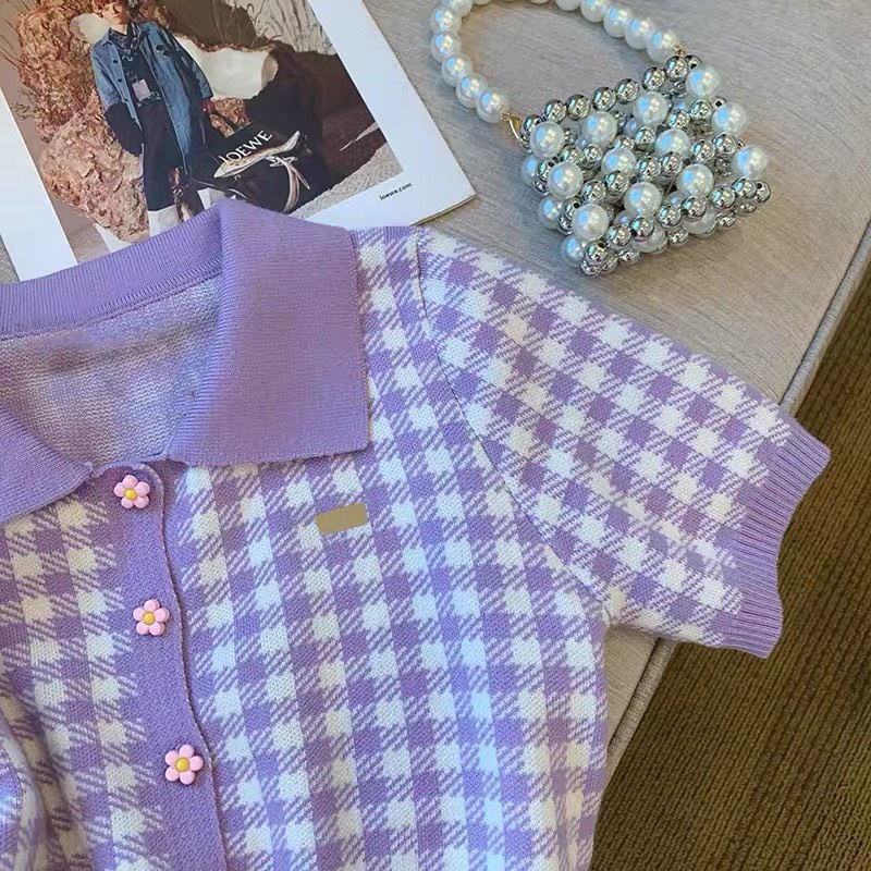 Áo len sợi nút bông hoa, phong cách Hàn Quốc siêu dễ thương, hàng thiết kế chuẩn form như hình