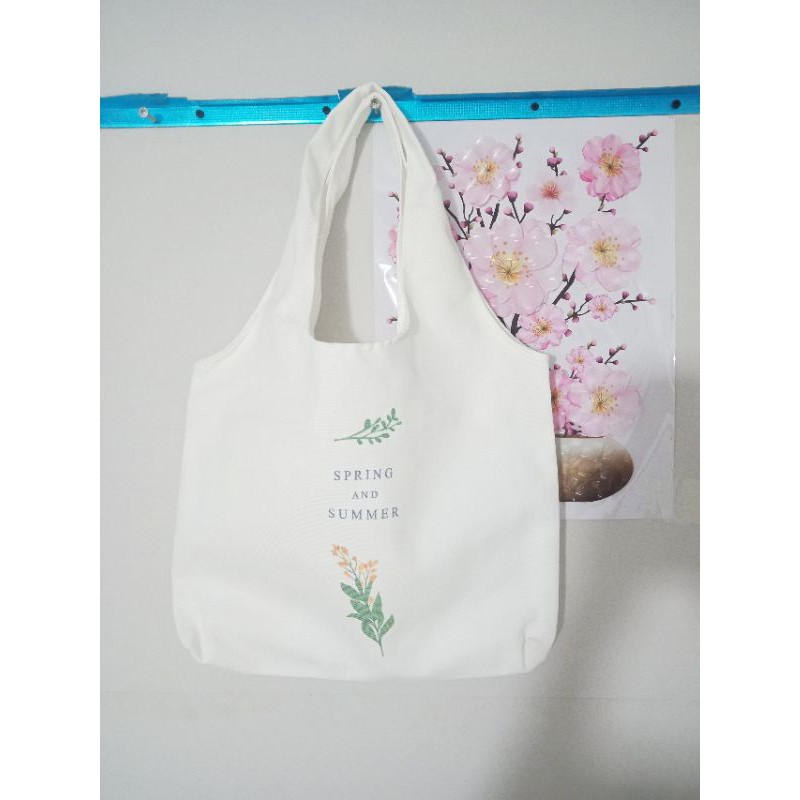 Túi tote vải canvas đeo vai hoa cải đẹp(có khóa miệng)