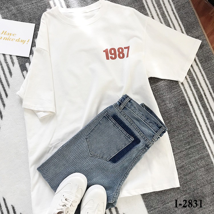 Áo Thun Nam Nữ Tay Lỡ Unisex Phông Trơn Oversize Form Rộng Basic Tee HìnhCLASSIC 1987 đơn giản nhưng chất