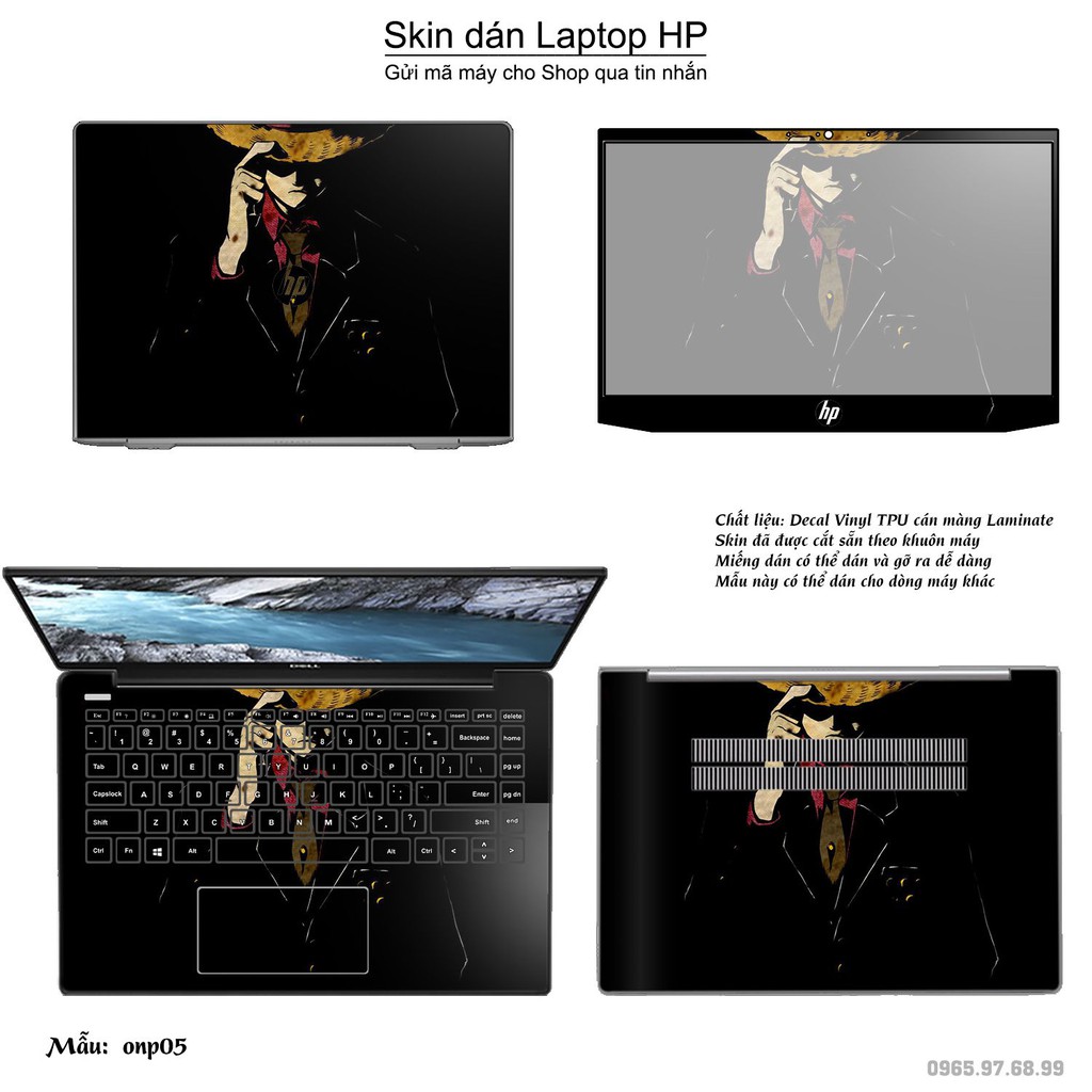 Skin dán Laptop HP in hình One Piece (inbox mã máy cho Shop)