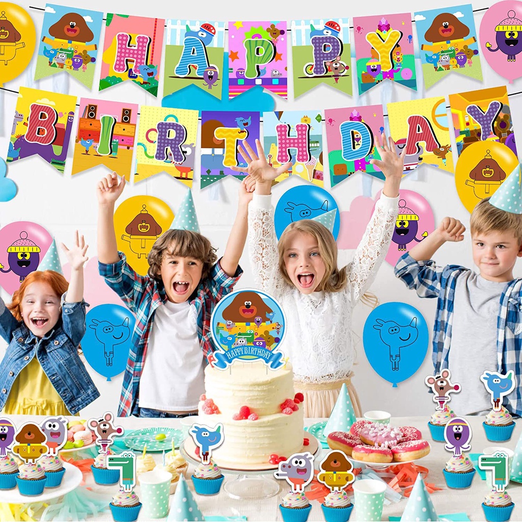 Hey Duggee kid Theme Birthday Party Supplies Cake Topper Banner Balloon Themed Party Decor