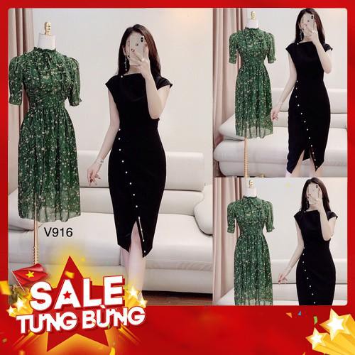 Váy body V836 đen - Đẹp Shop DVC (Kèm ảnh thật trải sàn do shop tự chụp) -Hàng nhập khẩu