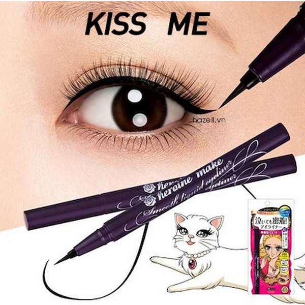 Kẻ mắt Kiss Me hàng Auth kẻ mắt nước lâu trôi không lem, bút kẻ mắt chống nước