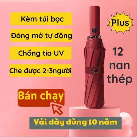 Ô Che Nắng Dù Che Mưa Gấp Gọn 12 Nan Tự Động Đóng Mở Moda.H