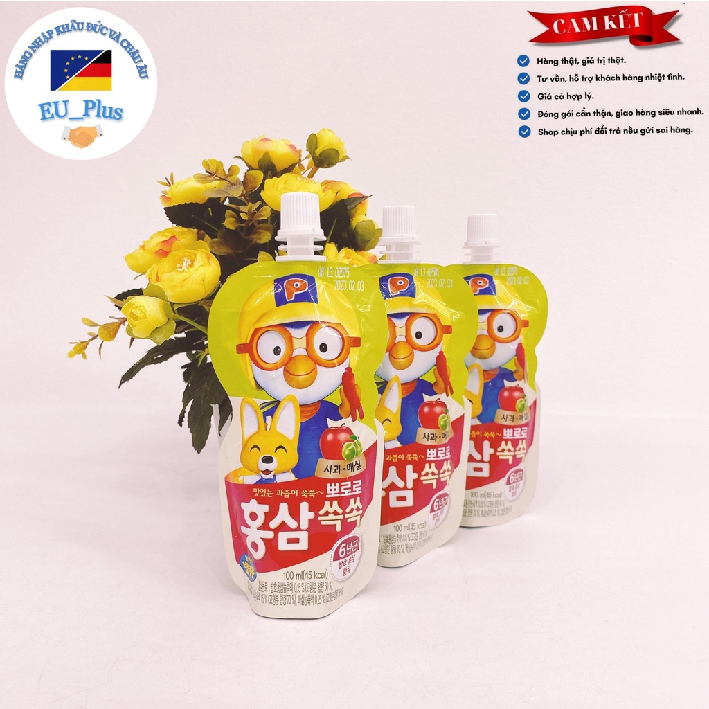 (3 vị) Nước hồng sâm Paldo Pororo 100ml