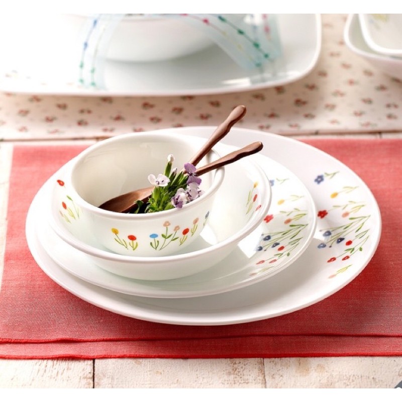 Dĩa thuỷ tinh Mỹ Flower Hill Corelle FWH -106-108-110 (17cm-21.6cm-26cm)