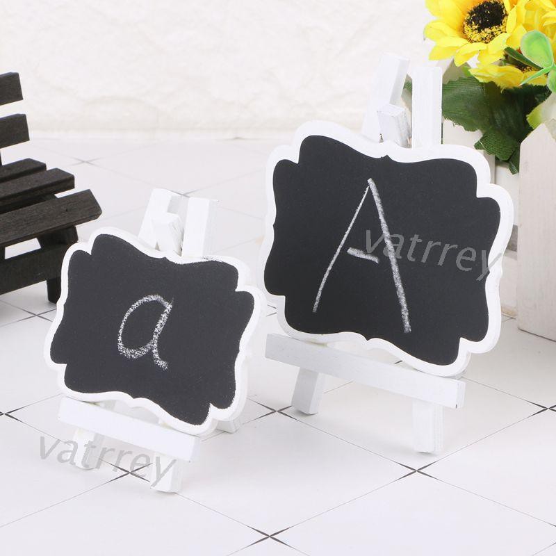 Bảng đen mini bằng gỗ dùng viết tin nhắn và số bàn trang trí tiệc cưới/vườn nhà