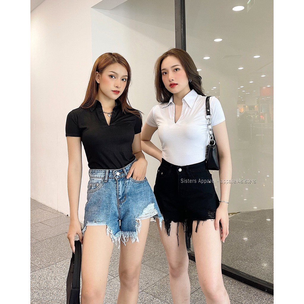 QUẦN SHORT JEANS (ĐEN/XANH)-QS023