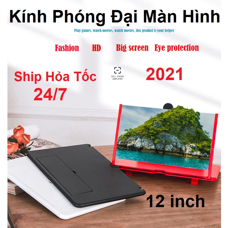 Kính 3D Phóng Đại Màn Hình Thế Hệ Mới 2021 - Kính Phóng To Màn Hinh 12 Inch Sắc Nét - Không Đau, Mỏi Mắt, Nhòe Mắt