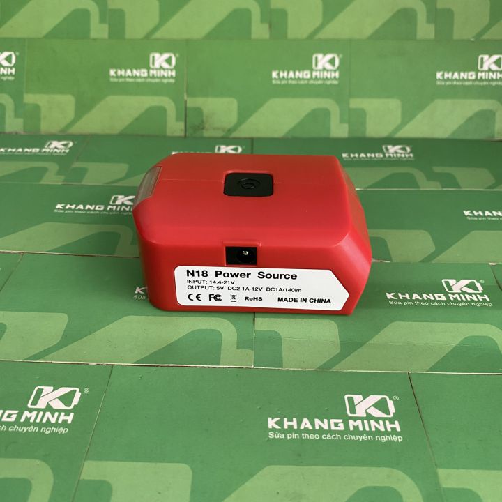 Adaptor chuyển nguồn pin Milwaukee 14.4V - 18V làm pin dự phòng và đèn Led