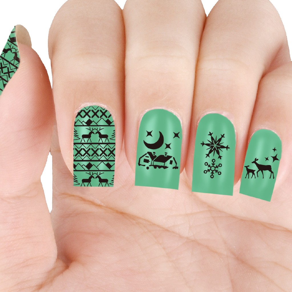 [Hàng mới về] Khuôn trang trí móng tay nghệ thuật họa tiết Giáng Sinh xinh xắn