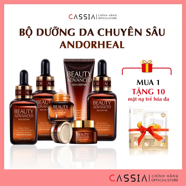 Bộ skincare dưỡng da cấp ẩm trắng da 6 món, Bộ mỹ phẩm nội địa Trung ANDORHEAL chăm sóc tái tạo da chống lão hóa