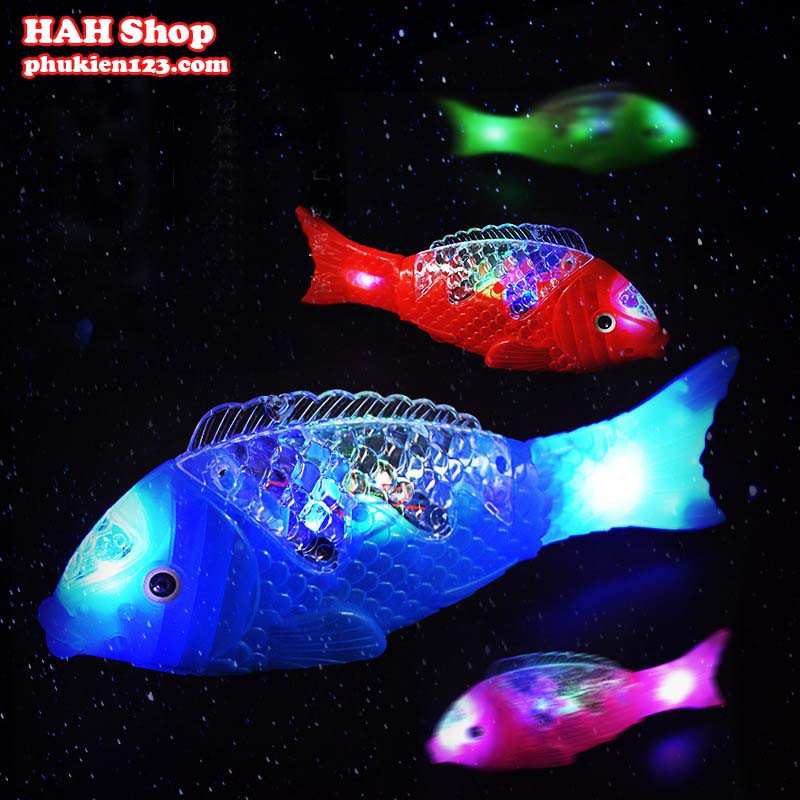 Đồ Chơi Cá Chép Vãy Đuôi Phát Sáng Có Nhạc Và Bánh Chạy Cho Bé Đèn Trung Thu cá chép quà  tặng cho bé