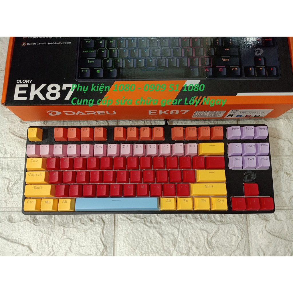 Bàn phím cơ Dareu EK87 keycap nhiều màu