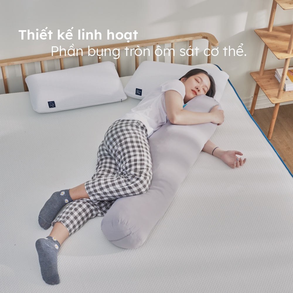 Gối Ôm Foam Ru9 Chiều Dài Khoa Học, Thiết Kế Giữ Ấm Bụng Giúp Ngủ Ngon - 20cm x 115cm