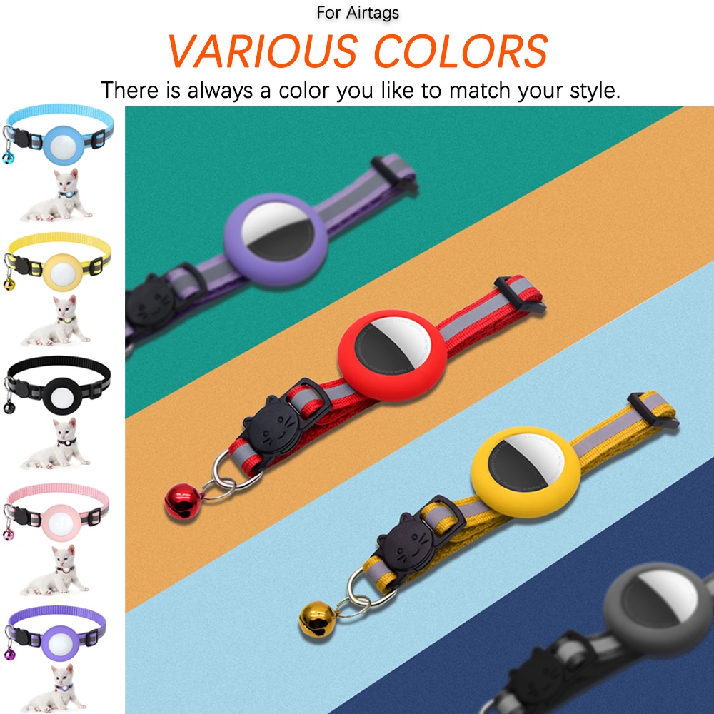 Ninki Vòng Cổ Cho Thú Cưng Có Chuông Và Chuông Chống Thấm Nước Rộng 3/8" Có Giá Đỡ Airtag Cho Thú Cưng Chó Mèo