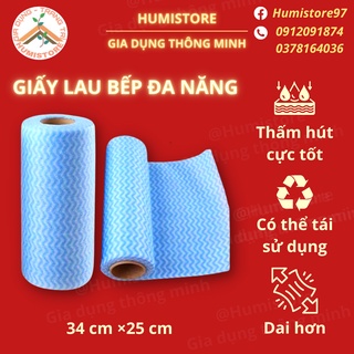 Giấy lau bếp đa năng bằng vải không dệt, thấm hút dầu mỡ cực tốt, trợ thủ đắc lực căn bếp, Tái sử dụng tiết kiệm