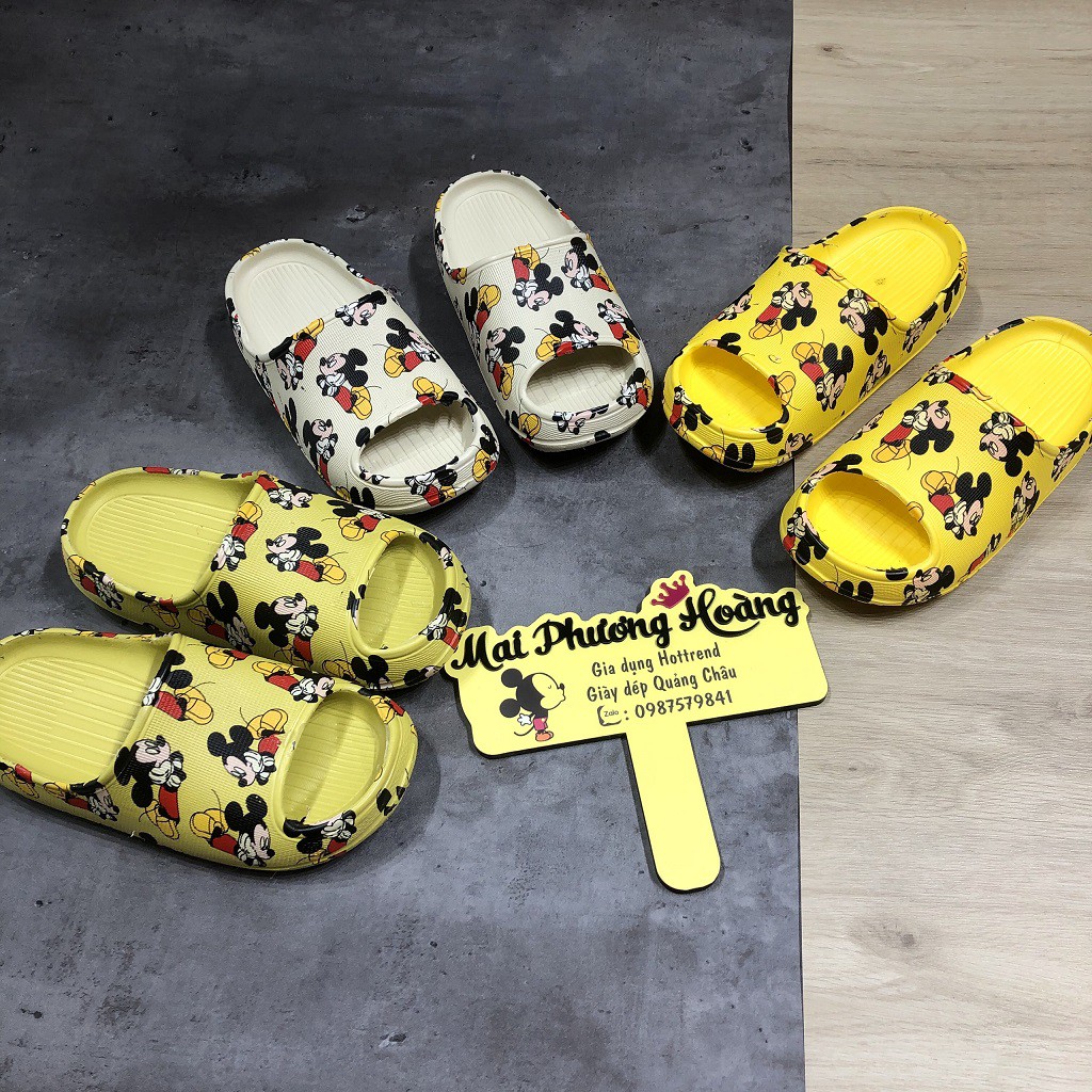 Dép quai ngang bánh mì Mickey nữ unisex siêu nhẹ MK2