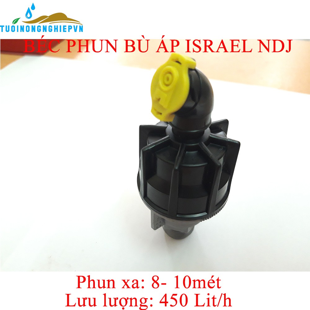 Béc tưới phun mưa bù áp NDJ Israel bán kính max 10m xoay tròn 360 độ