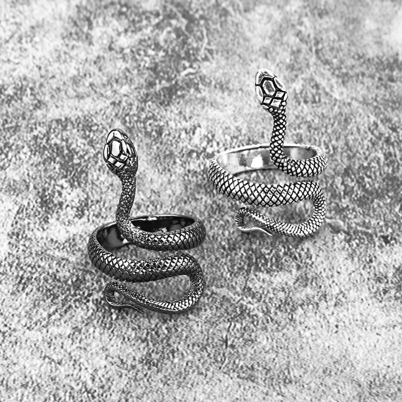 Nhẫn Hợp Kim Hình Rắn Uốn Lượn Độc Đáo Phong Cách Vintage Thời Trang Cho Cặp Đôi