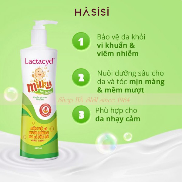 Sữa tắm gội trẻ em Lactacyd Milky