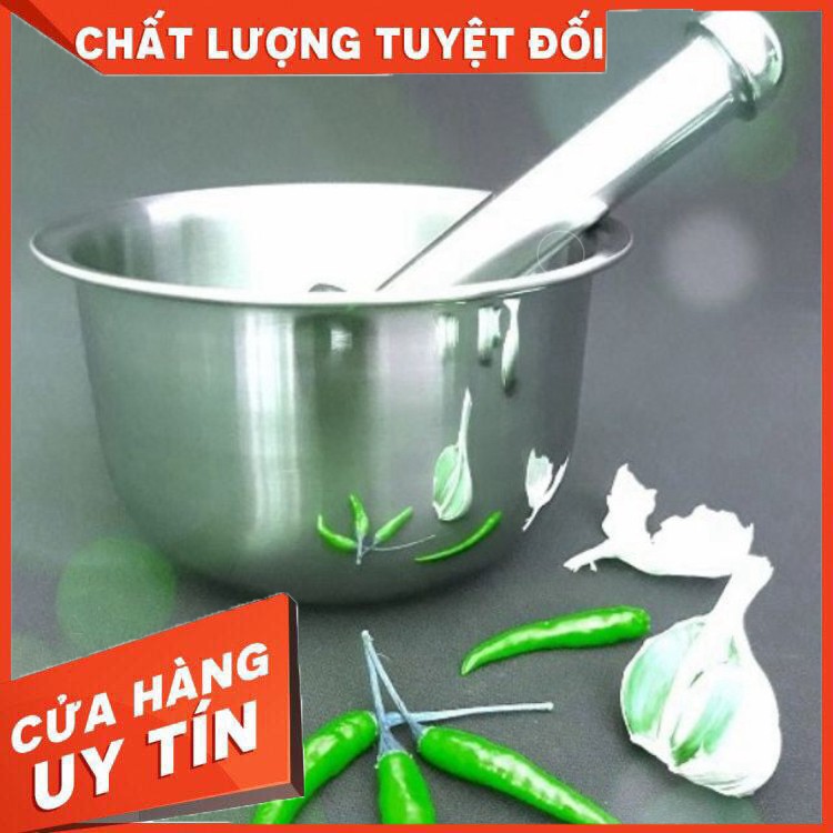 Bộ chày cối giã cua inox-gang-gỗ tiện lợi cho nhà bếp.