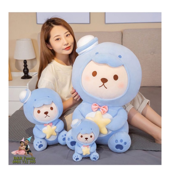 Sailor Dolphin Teddy Bear plush 45cm- Gấu hóa trang cá heo thùy thủ- hải cẩu