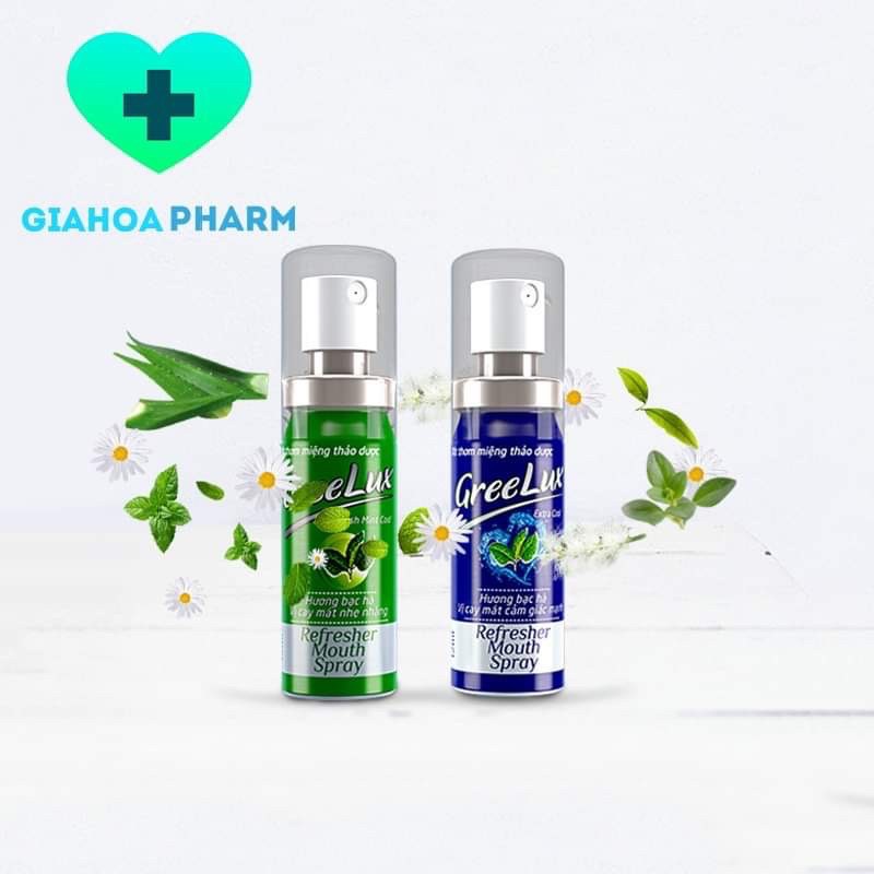 Xịt thơm miệng thảo dược Greelux / Gree Lux (Hoa Linh) - Ngăn, khử mùi hôi (sâu răng, hút thuốc), hơi thở thơm mát