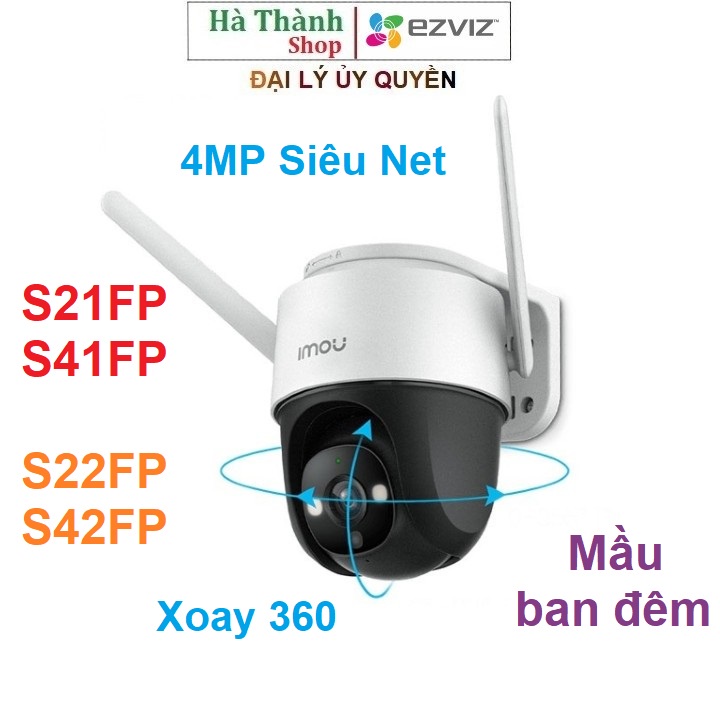 Camera Wifi IMOU ngoài trời màu ban đêm, Xoay 360 độ, CRUISER 2MP 4MP IPC S42FP, S41FP S21FP S22FP Chính Hãng