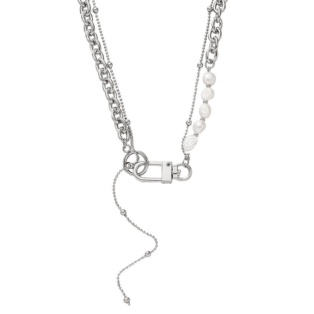 Vòng cổ choker đính ngọc trai nhân tạo phong cách hiphop cá tính thời trang cho nữYanqueens Quà tặng trang sức