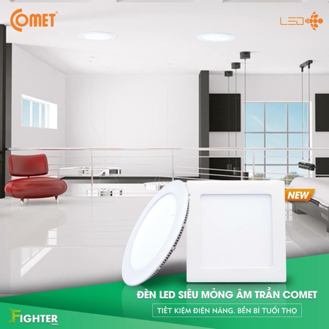 Đèn Led Âm Trần Siêu Mỏng VUÔNG Comet Mã CP211S, Công Suất Cao