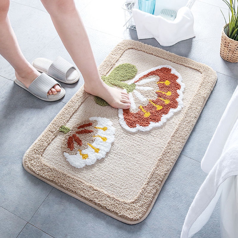 Thảm lau chân 3D hình thú, Thảm chùi chân lông cừu siêu xinh thấm hút nước tốt,mặt sau chống trơn trượt Lou Bedding