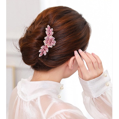GETNOIVAS Lược Cài Tóc Chống Trượt Đính Hoa Phong Cách Hàn Quốc Thời Trang