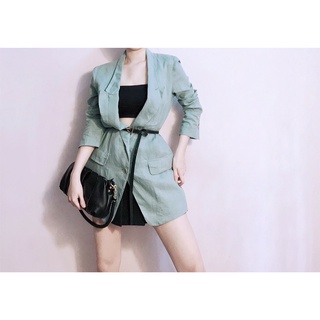 Khoác vest blazer 4 nút dọc túi đắp