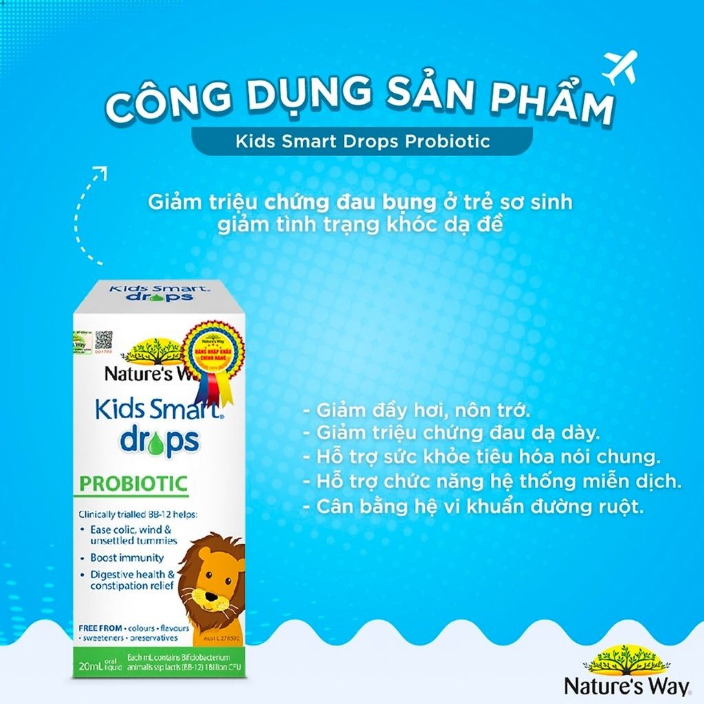 Combo Siro Nature's Way Drops Probiotic Và Sữa ROYAL AUSNZ Lactoferrin 400g Tăng Đề Kháng Cho Trẻ Sơ Sinh